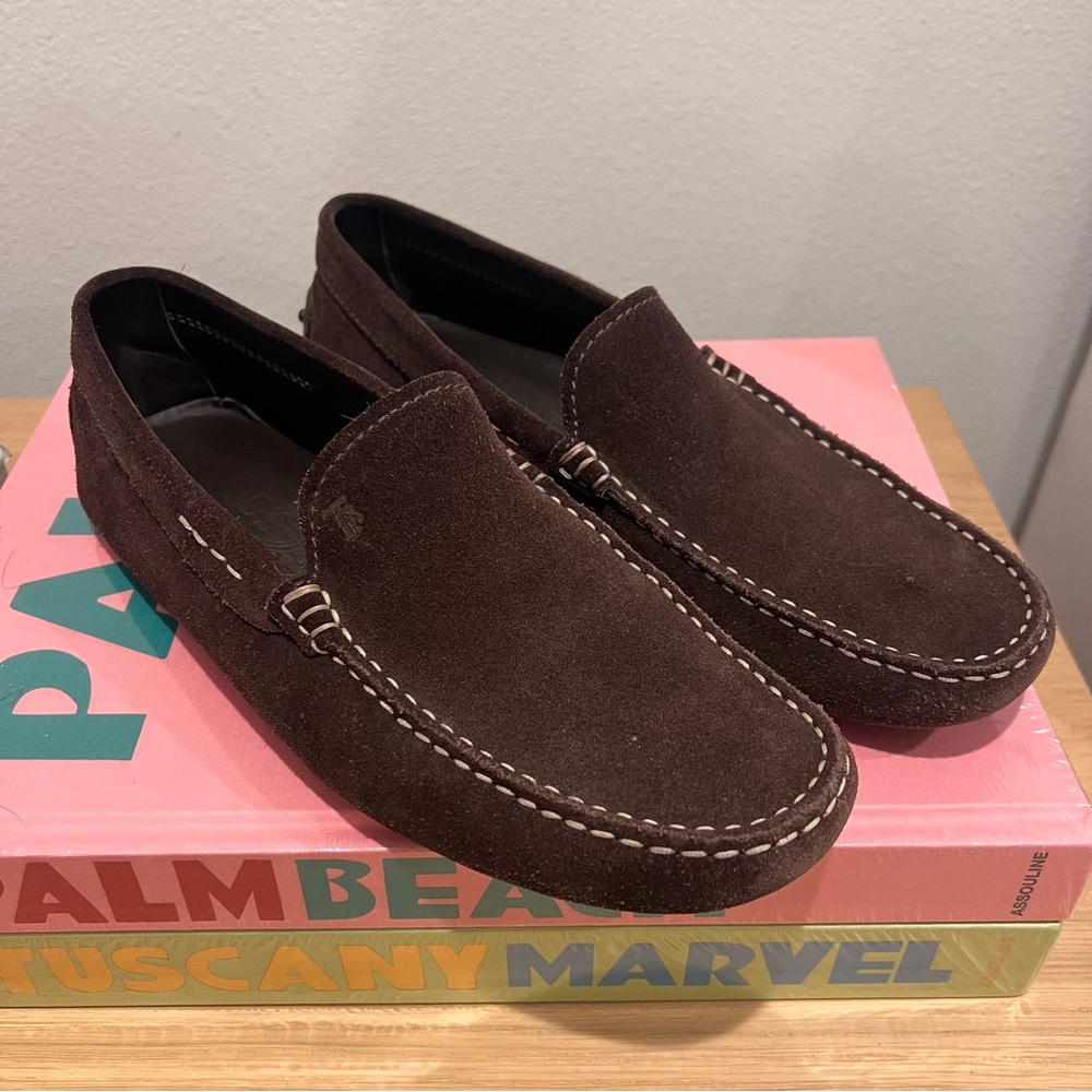 Tod's Dark Brown Suede Slip-On Driving Loafers